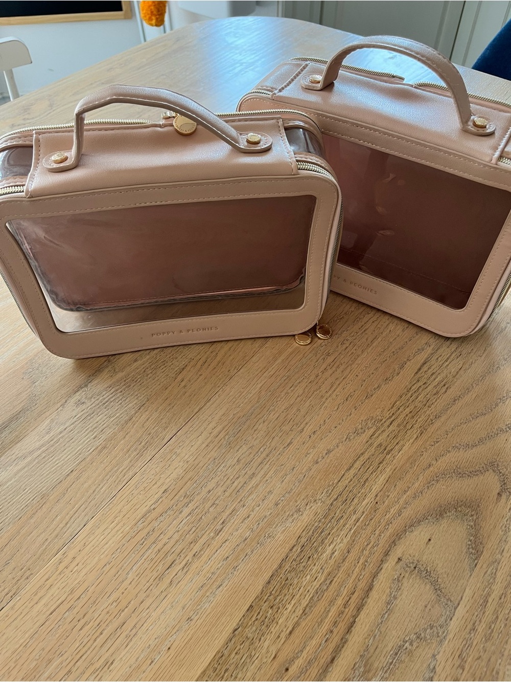 Poppy & Peonies Blush Duo Clear-Window Travel Case